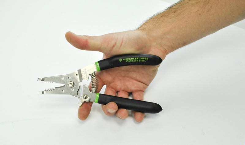 Greenlee 1956-SS Pro Stainless Wire Stripper, Cutter and Crimper Curve, 6-14AWG, 7.5-Inches - Image 3